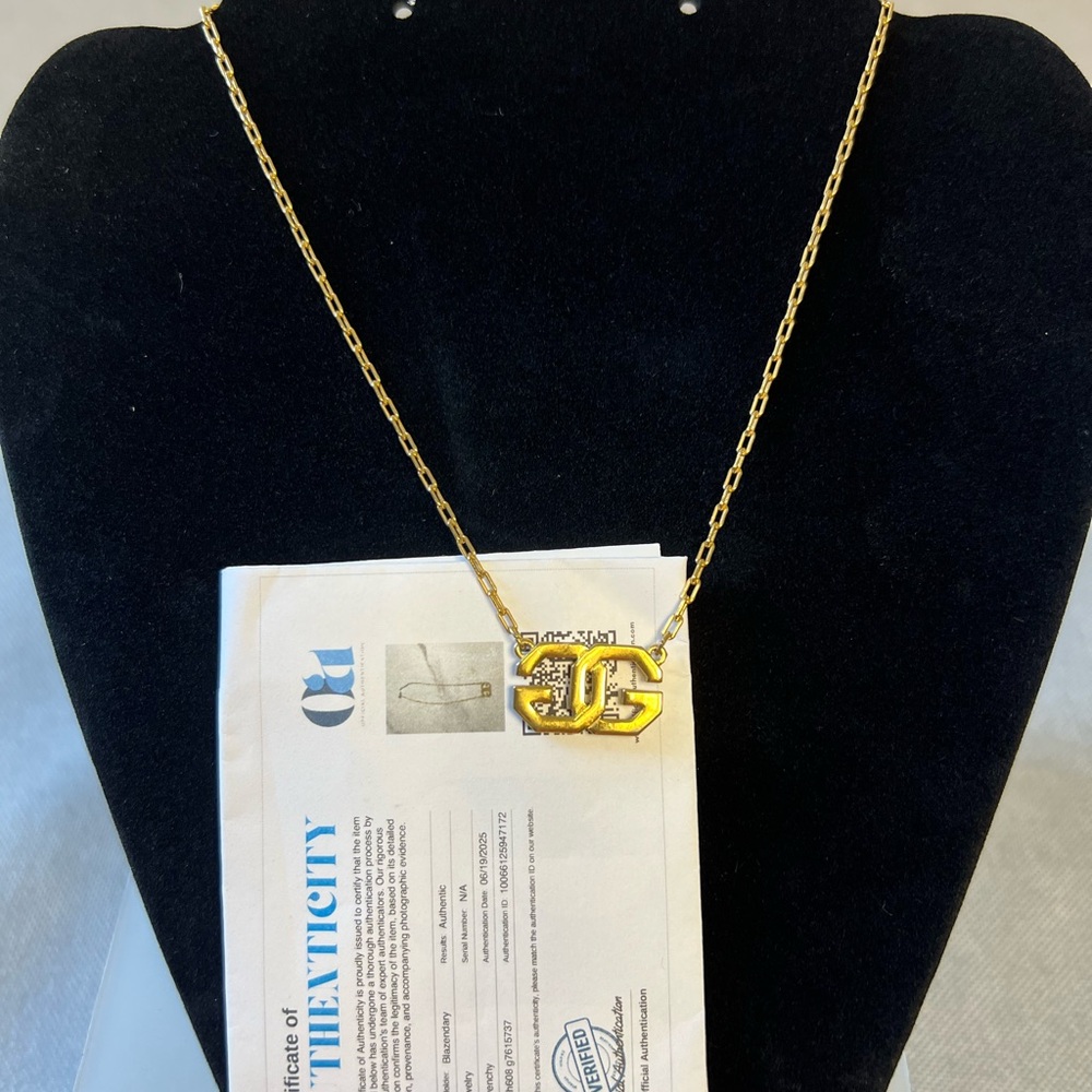 GIVENCHY VINTAGE DOUBLE GG NECKLACE-With Certification